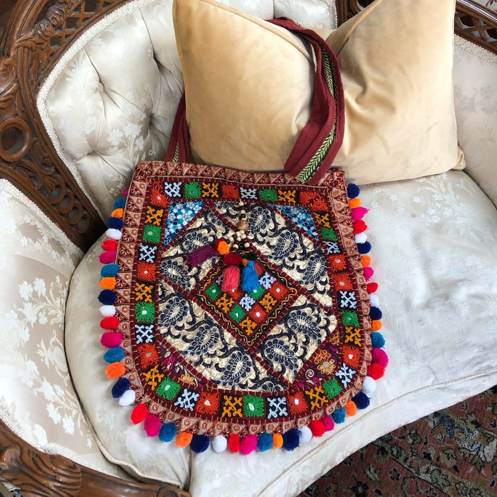 Embroidered Beach/Market Bag